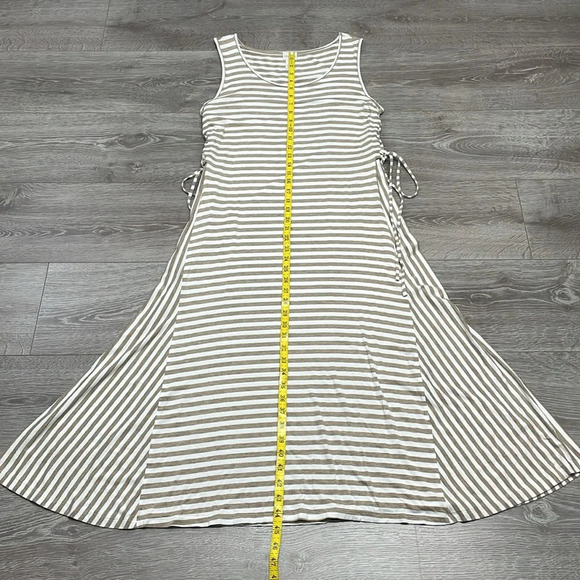 Chico’s Striped Side Lacing Tee Midi Dress US L (Chico’s 2) - Picture 12 of 16